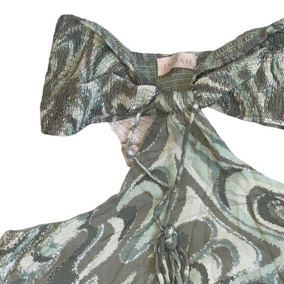 INDAH NWT Misha Bandeau Maxi Dress In Imagine Green Witchy Earth Goddess M/L - Picture 4 of 15